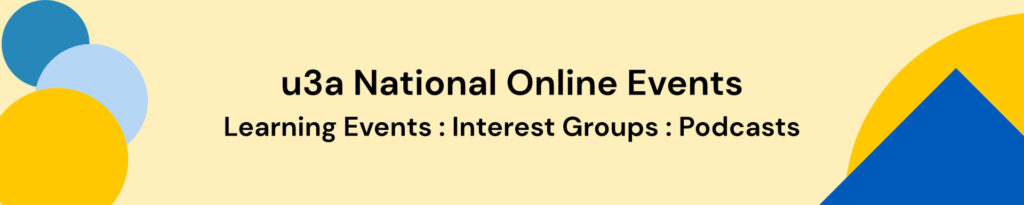 Header image for u3a National Online Events page